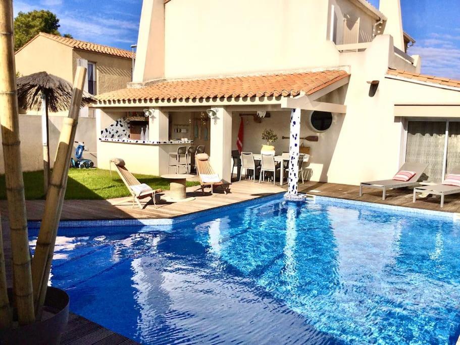 La Maison Du Bonheur F5 Jardin Et Piscine Narbonne Bagian luar foto